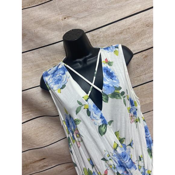 Pleione Womens Tank Top Size Medium Sleeveless Blue Floral New NWT Shirt Casual - Picture 8 of 10